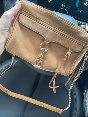 Rebecca Minkoff Tan suede Crossbody with Gold Hardware